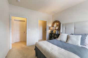 Expansive closets with open air shelving